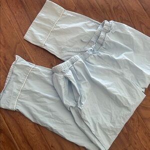 Italic 100% Cotton Baby Blue Drawstring Sleep Pants Pajamas Size Medium